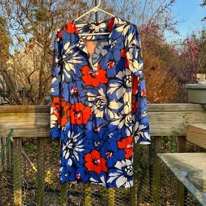 Diane Von Furstenberg Longsleeved Dress Size 6 90% Cotton 10% Silk Preowned